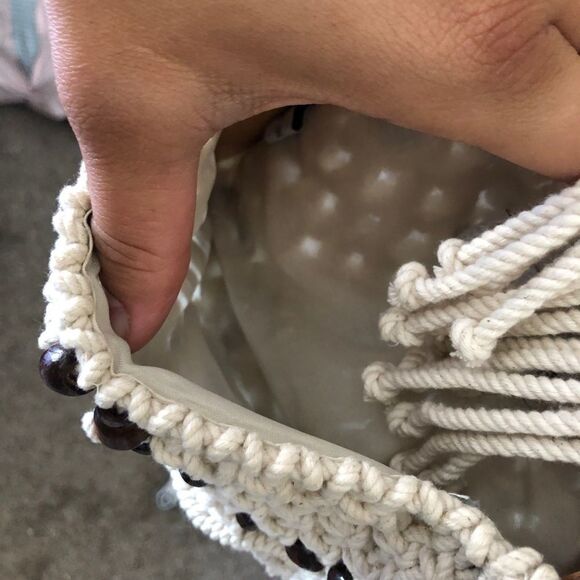 New Straw Studio Macrame Flap shoulder bag NWT - Picture 9 of 9